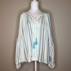 Allison NY Karly aqua striped top
